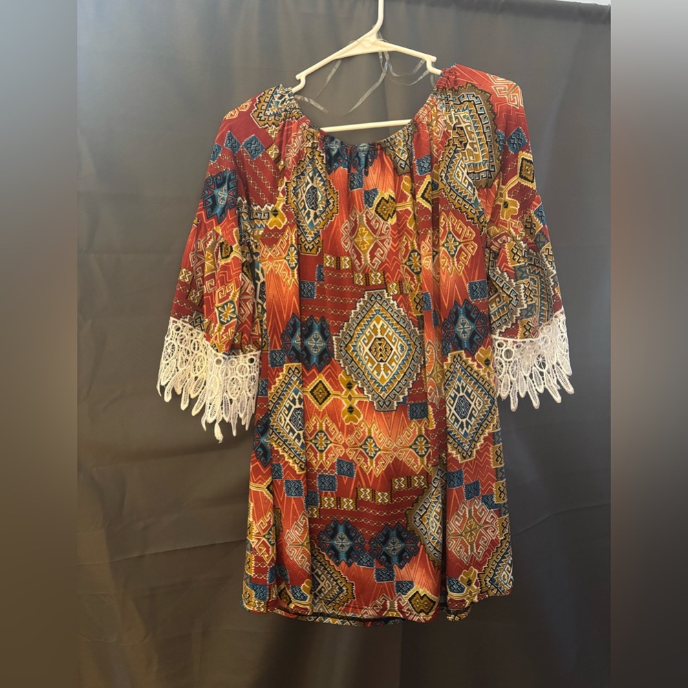Aztec Design Tunic Top New never worn